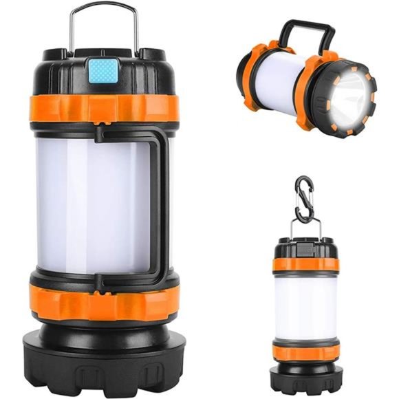 Camping Lantern Rechargeable,Camping Flashlight 4000 Capacity Power Bank,6 Modes - Picture 1 of 6